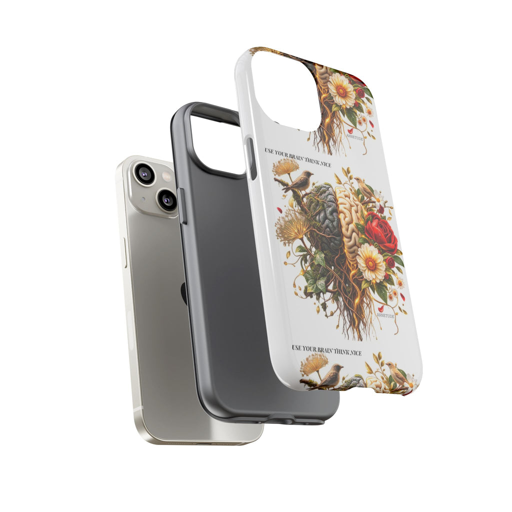 Phone Case — Floral Brain Illustration Protective Cover