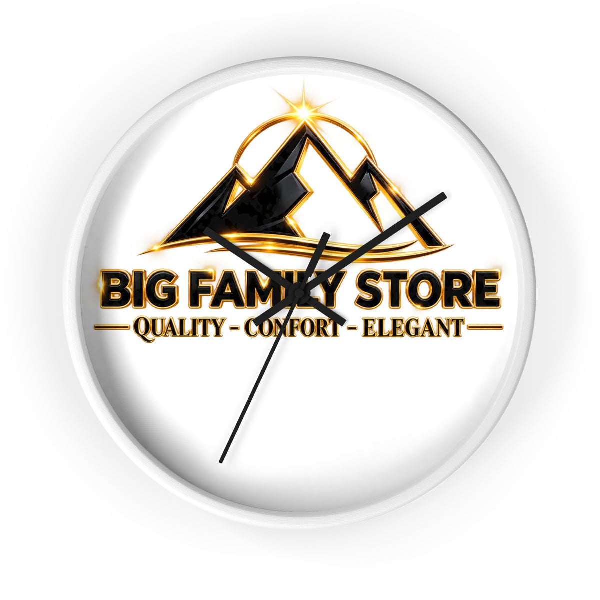 Big Family Store Logo Wall Clock — Elegant Branded Home Clock