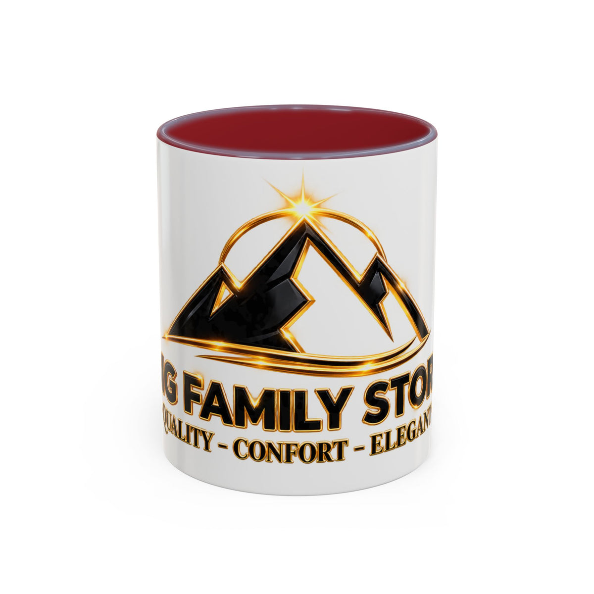 Branded Accent Coffee Mug — Elegant Mountain Logo 11/15oz