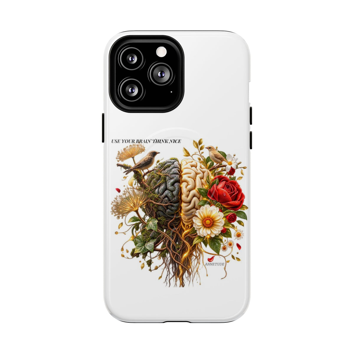 Phone Case — 'Use Your Brainy Think, Son' Floral Brain Magnetic Case