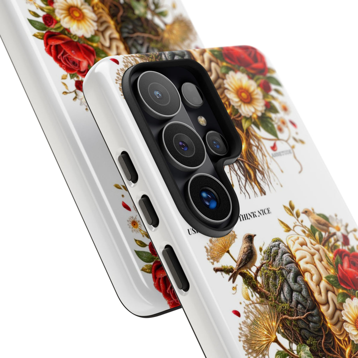Phone Case — Floral Brain Illustration Protective Cover
