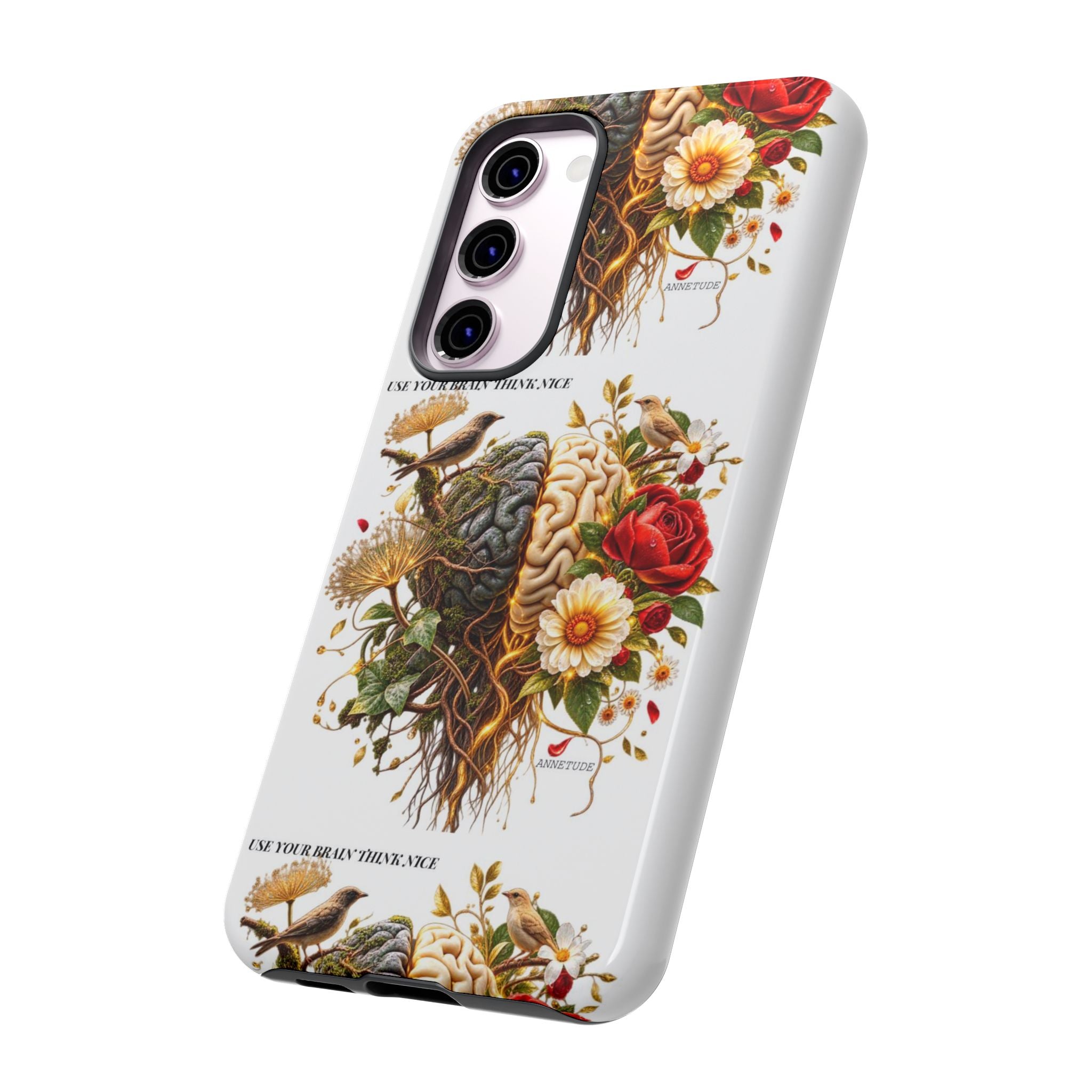 Phone Case — Floral Brain Illustration Protective Cover