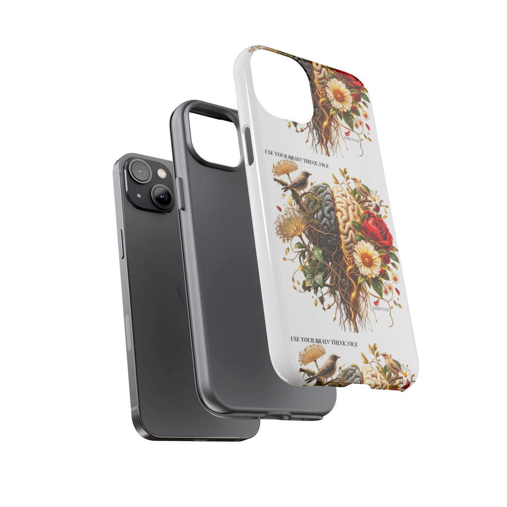 Phone Case — Floral Brain Illustration Protective Cover