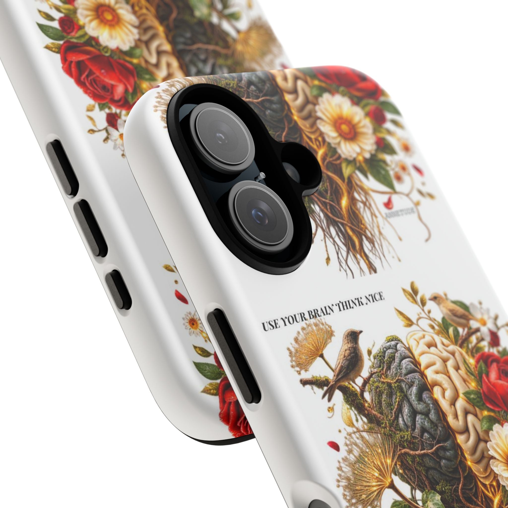 Phone Case — Floral Brain Illustration Protective Cover