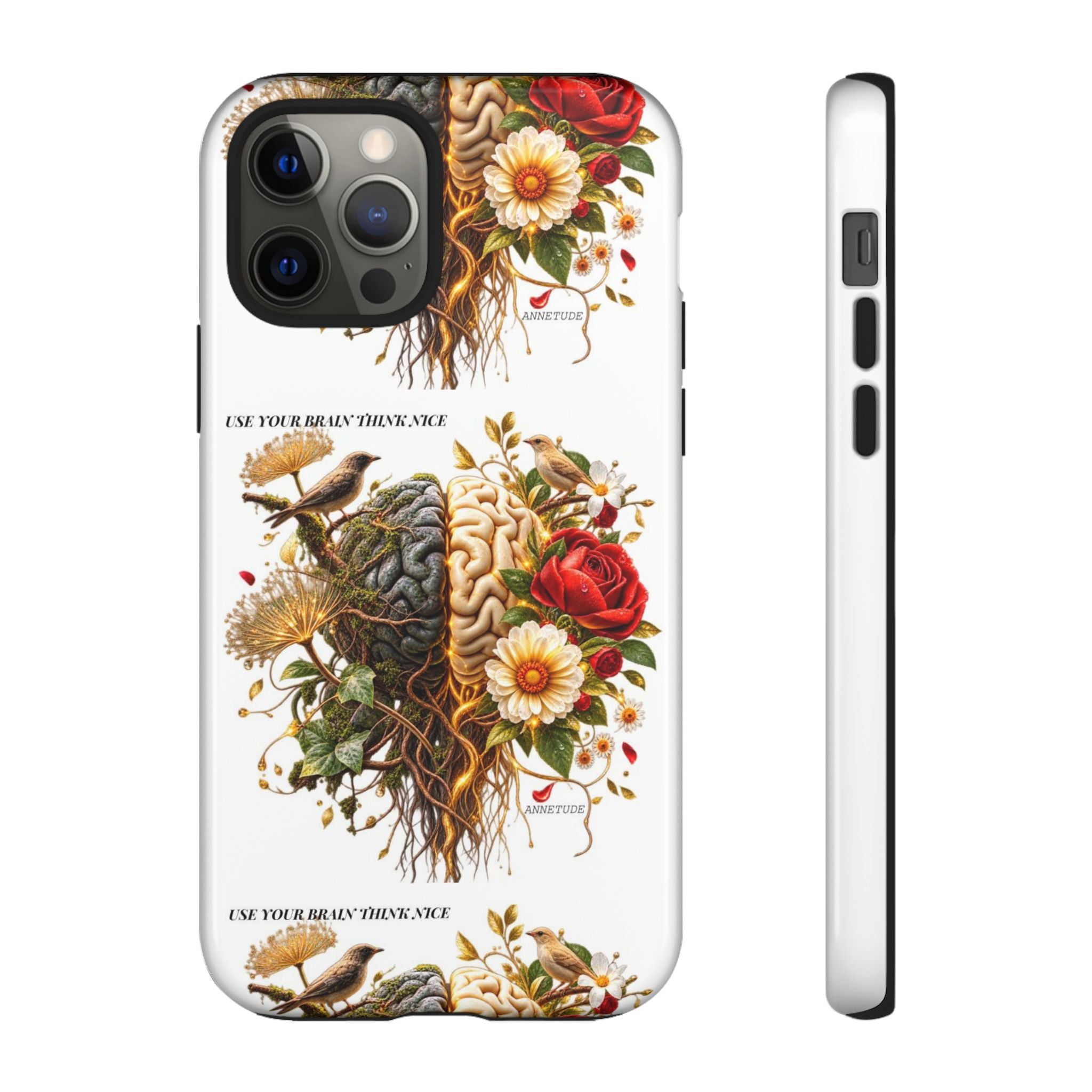 Phone Case — Floral Brain Illustration Protective Cover