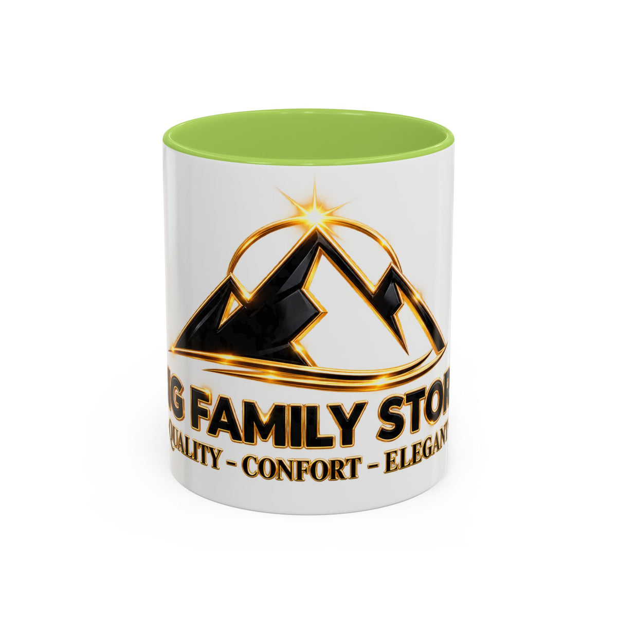 Branded Accent Coffee Mug — Elegant Mountain Logo 11/15oz