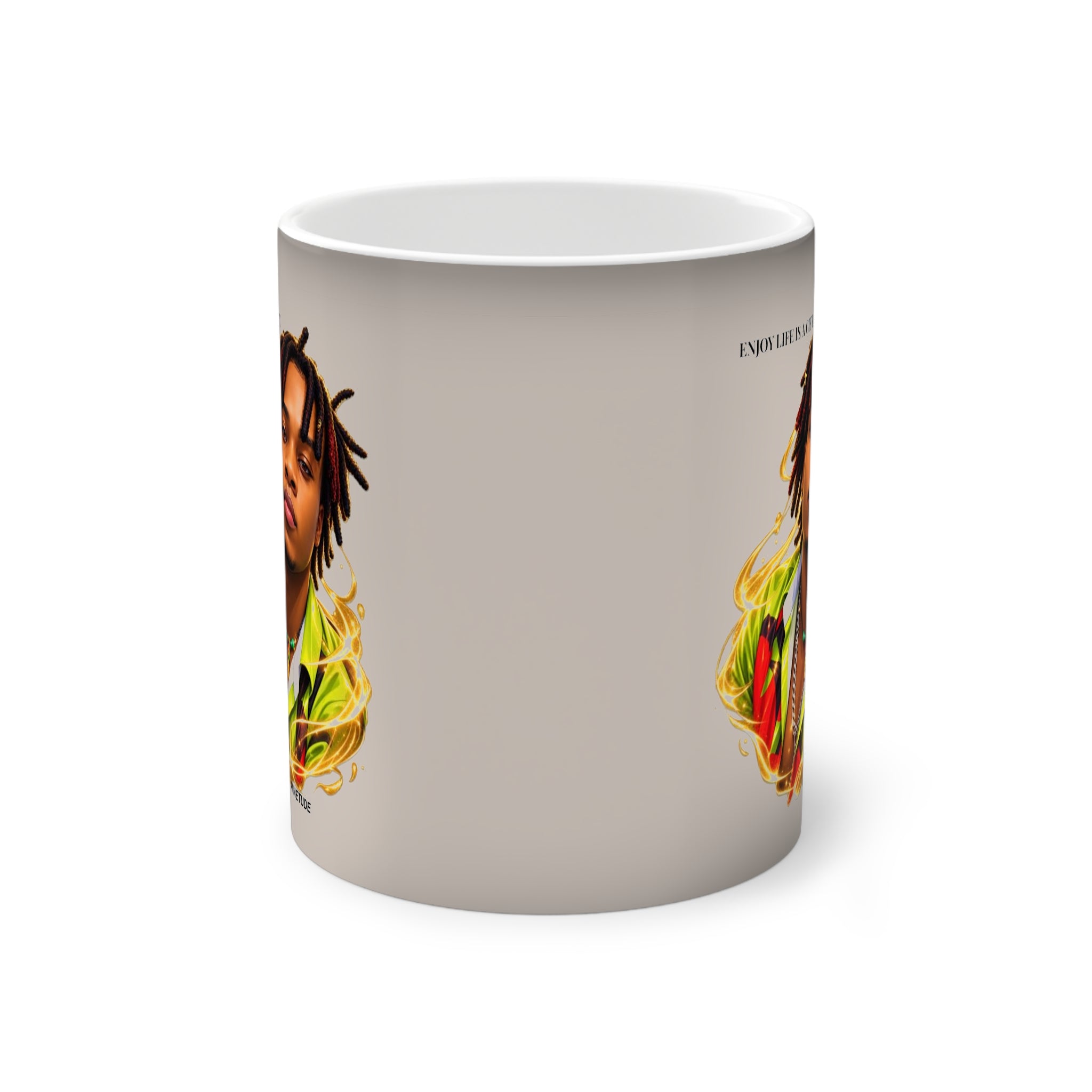 Color-Changing Photo Mug — Portrait Flame Design, 11oz