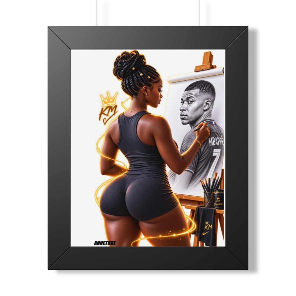 Framed Poster — 'Queen of Art' Black Woman Artist Painting Portrait