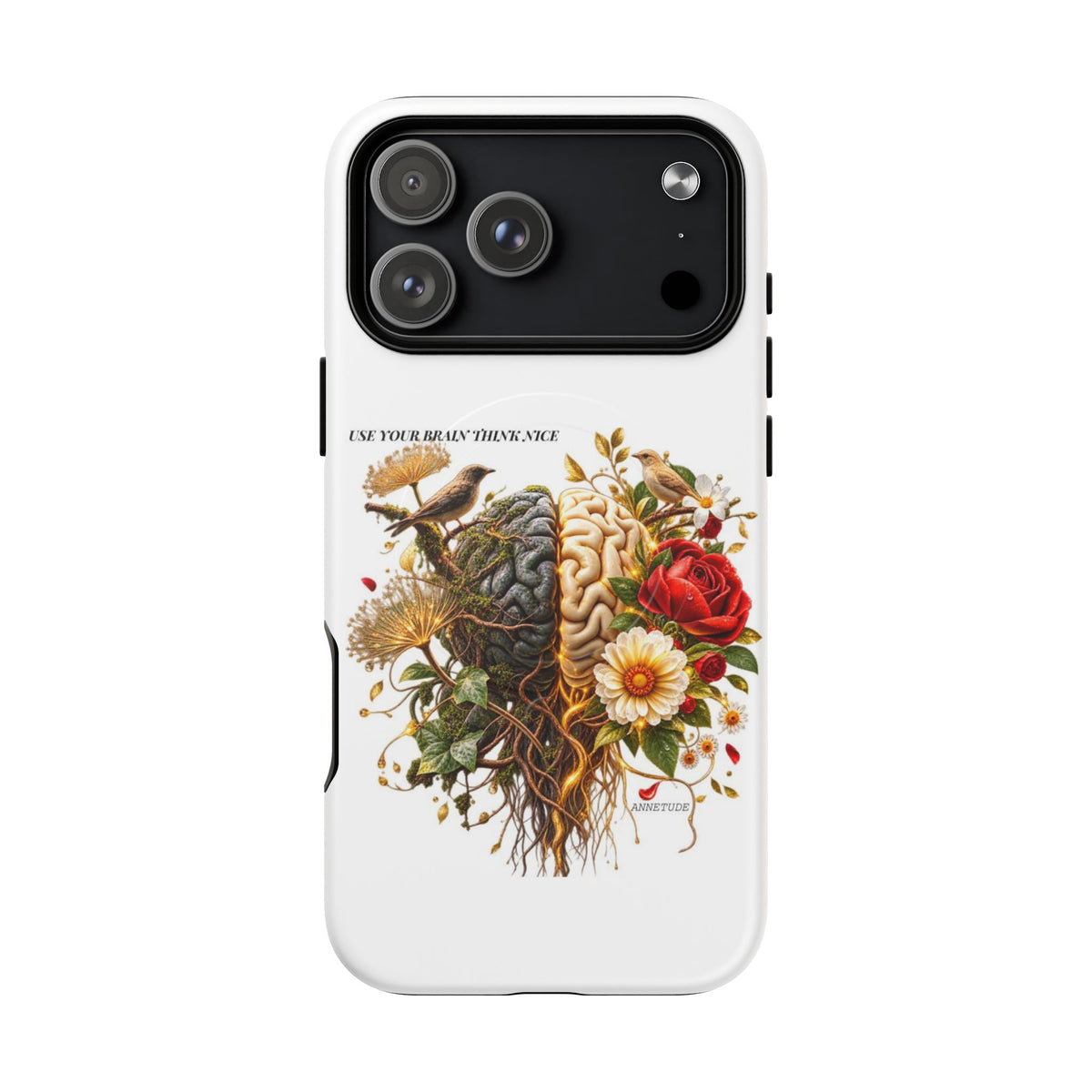 Phone Case — 'Use Your Brainy Think, Son' Floral Brain Magnetic Case