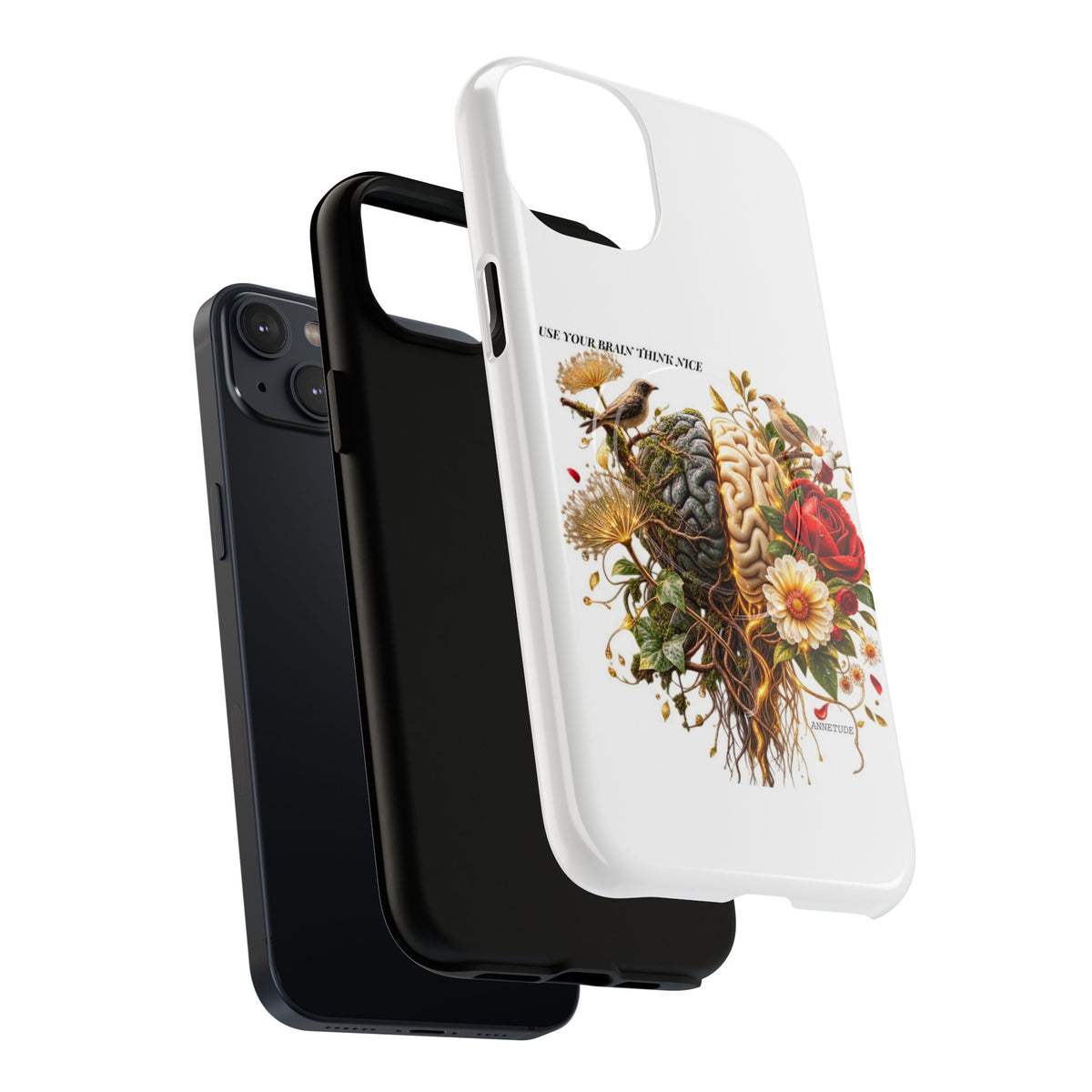 Phone Case — 'Use Your Brainy Think, Son' Floral Brain Magnetic Case