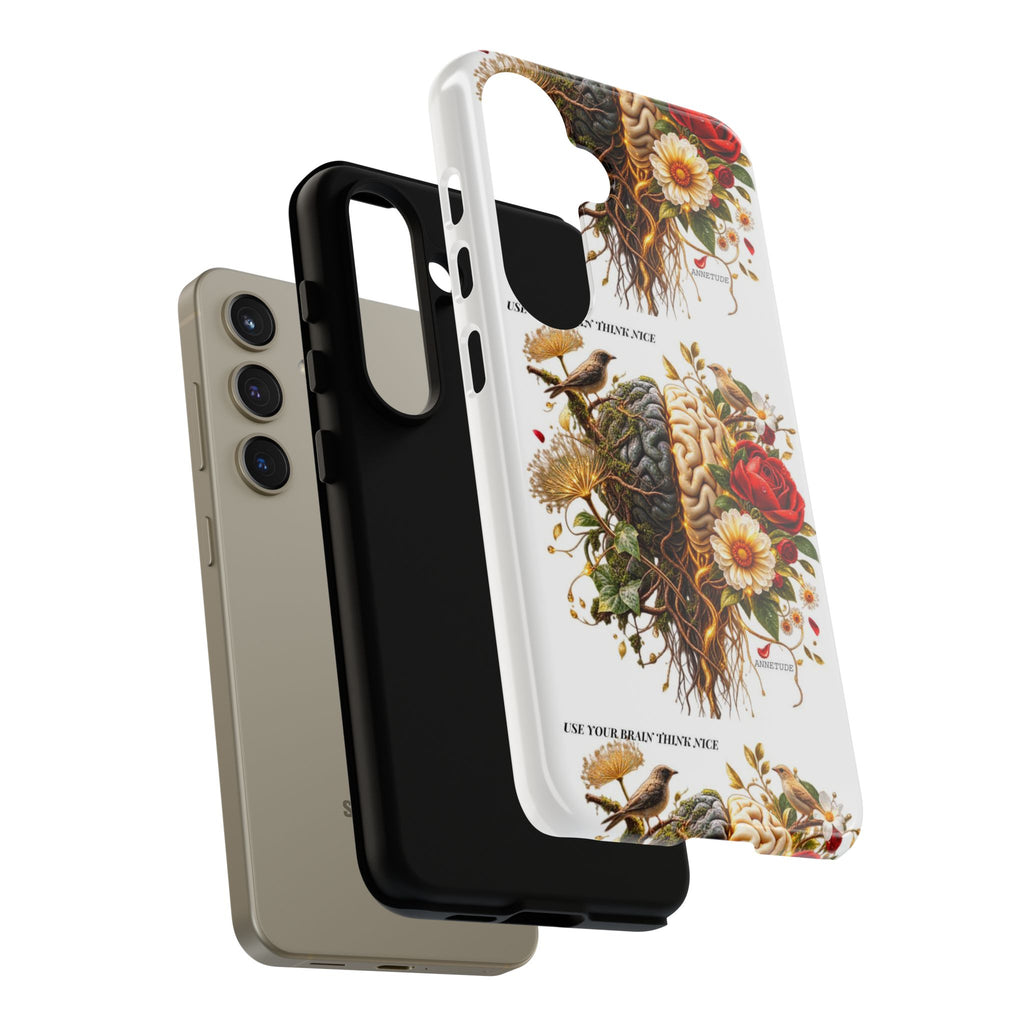 Phone Case — Floral Brain Illustration Protective Cover