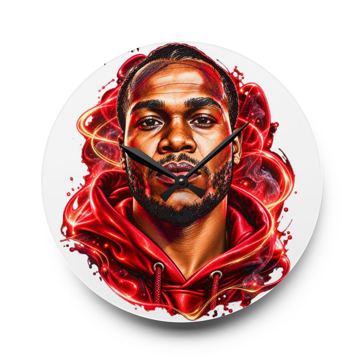Basketball Star Portrait Acrylic Wall Clock