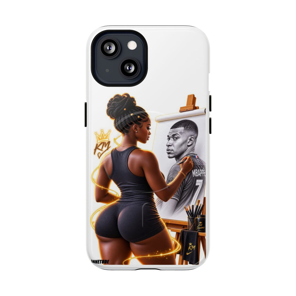 Tough Magnetic Case — Athletic Woman Painting Portrait Phone Cover (King Signature)