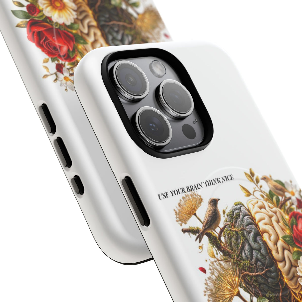 Phone Case — 'Use Your Brainy Think, Son' Floral Brain Magnetic Case