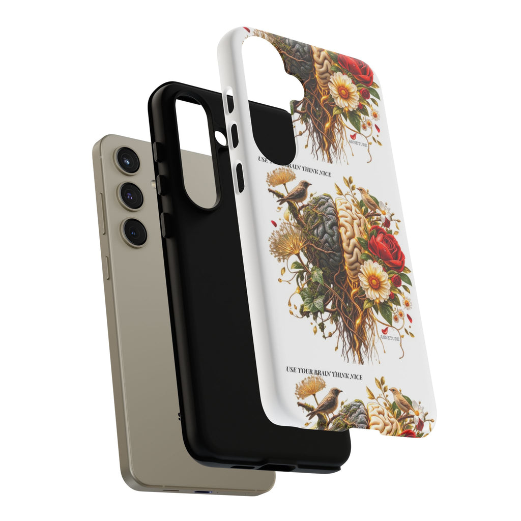 Phone Case — Floral Brain Illustration Protective Cover