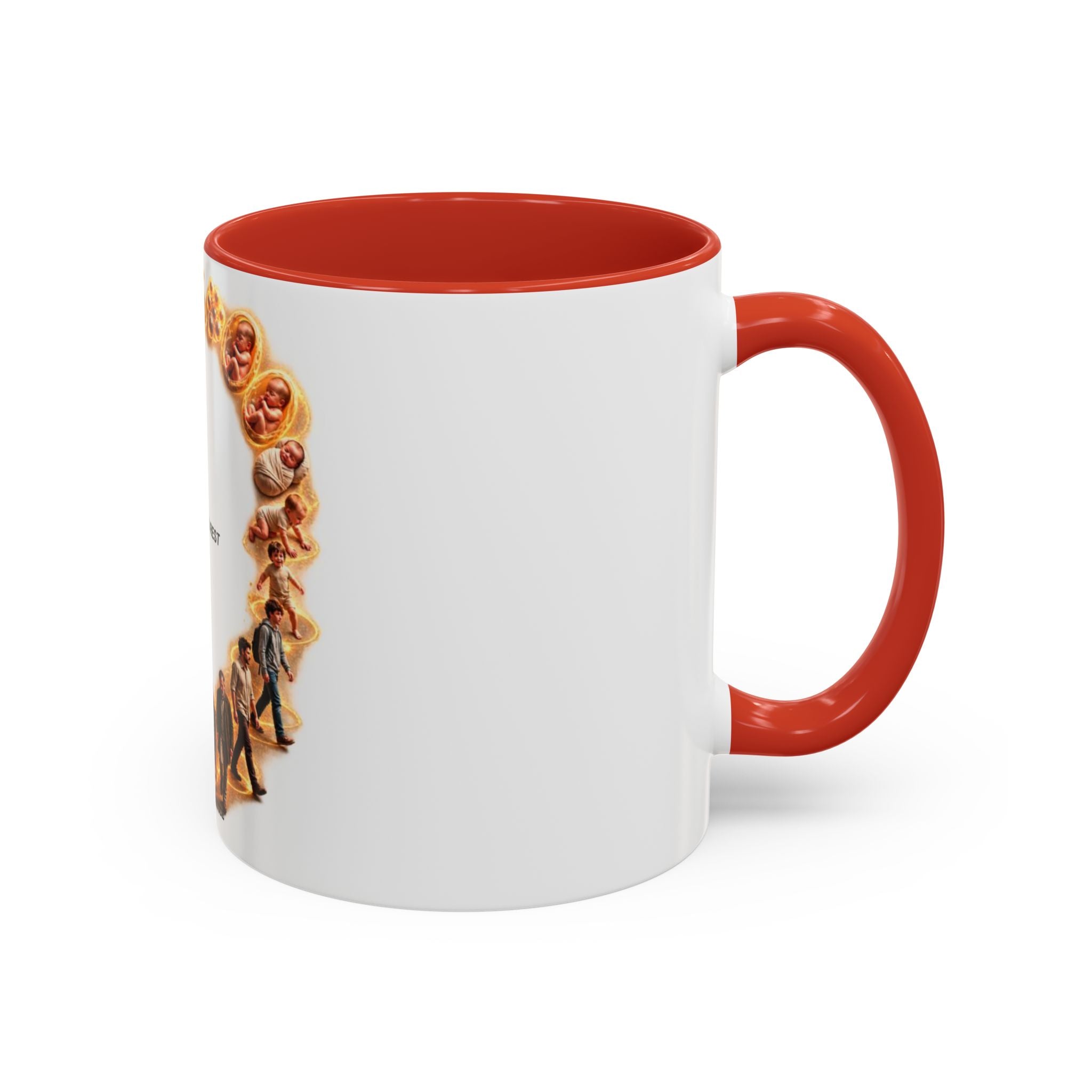 Coffee Mug — "From Birth to Rest" Illustrated Life Cycle Accent Mug