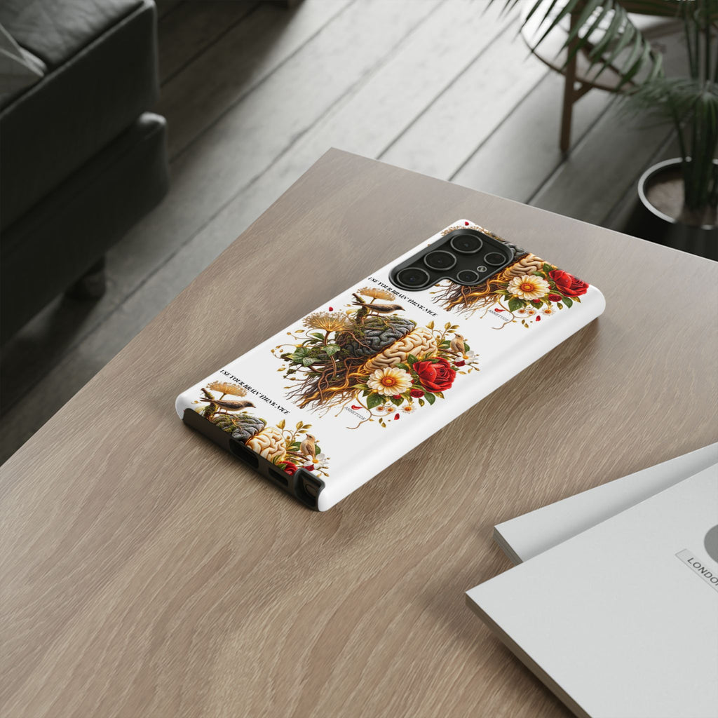Phone Case — Floral Brain Illustration Protective Cover