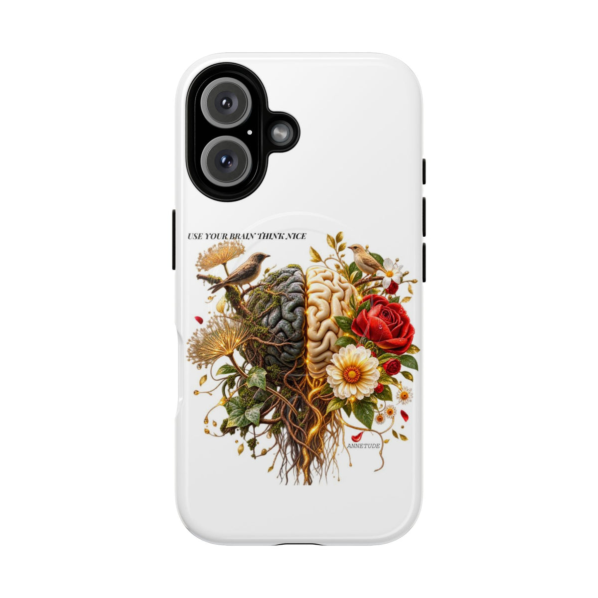 Phone Case — 'Use Your Brainy Think, Son' Floral Brain Magnetic Case