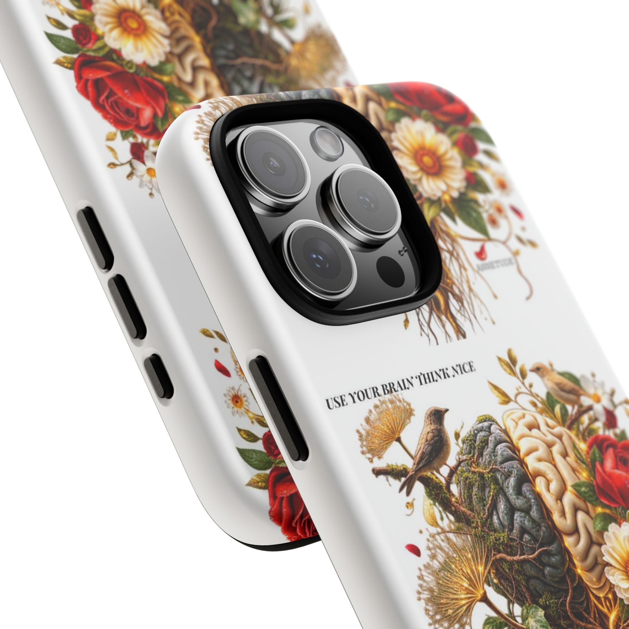 Phone Case — Floral Brain Illustration Protective Cover