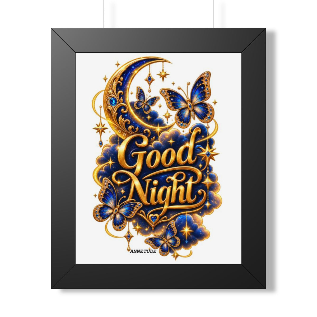 Good Night Moon & Butterflies Framed Poster