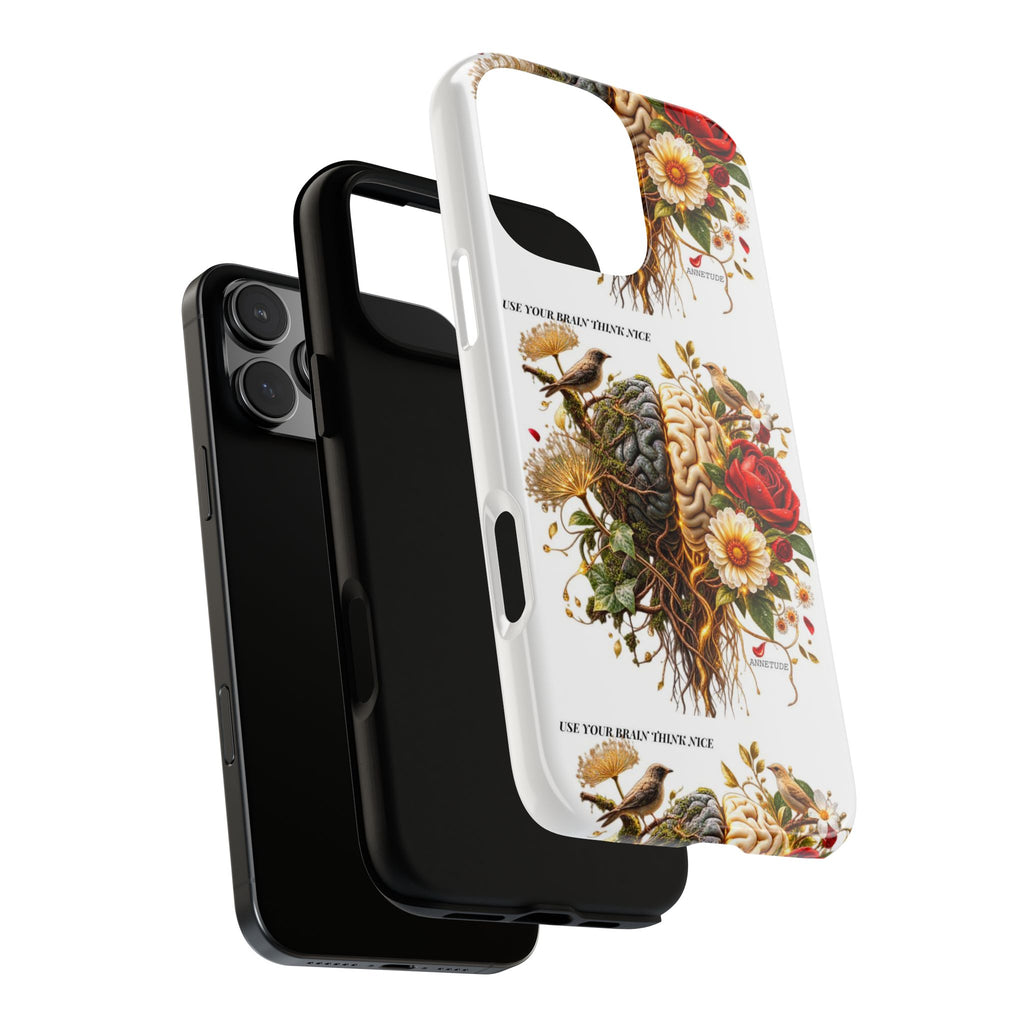 Phone Case — Floral Brain Illustration Protective Cover