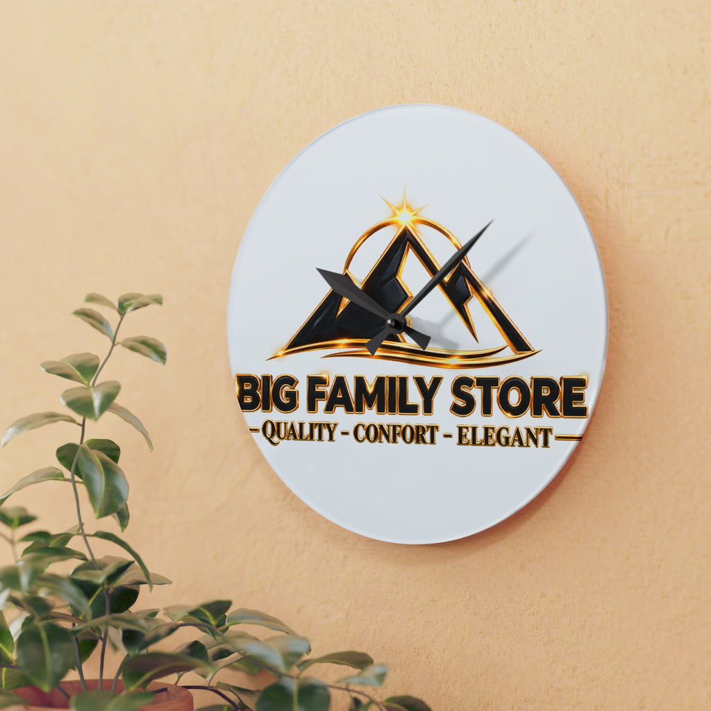 Acrylic Wall Clock — Branded 'Big Family Store' Logo Decorative Clock