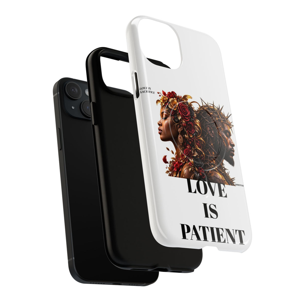 Phone Case — "Love Is Patient" Dual Portrait Magnetic Tough Case