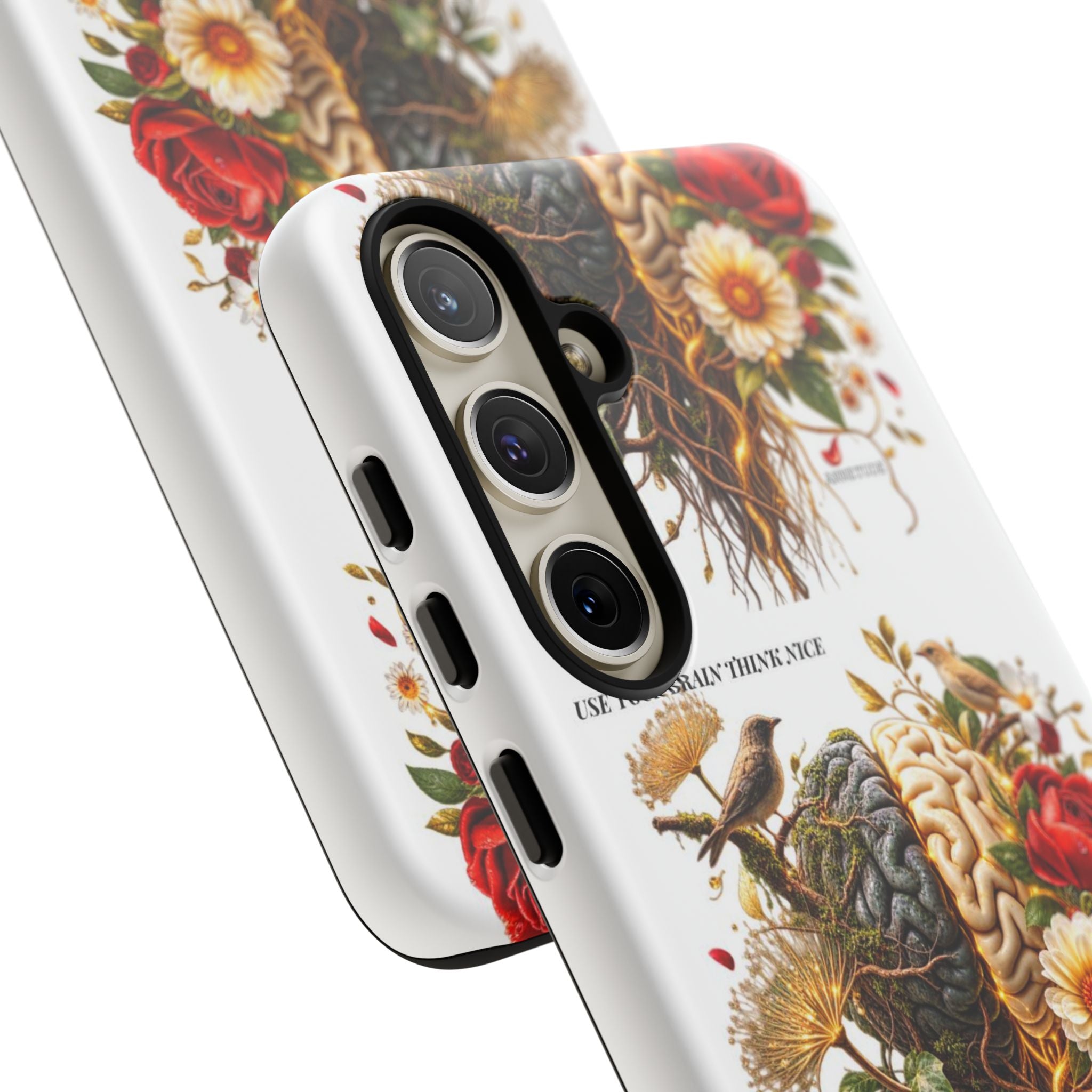 Phone Case — Floral Brain Illustration Protective Cover