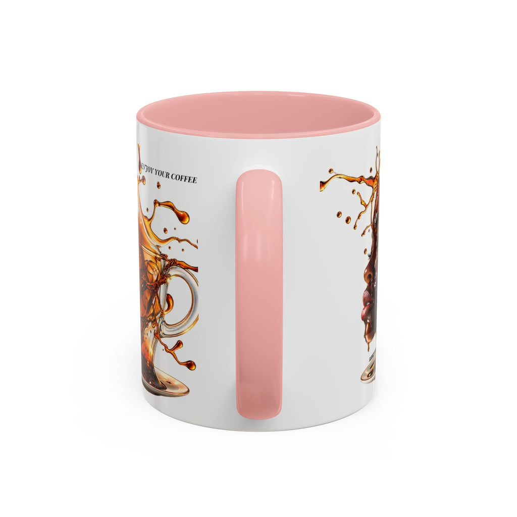 Coffee Splash Accent Mug — "Savor the Coffee" Artistic Drip Design (11/15oz)