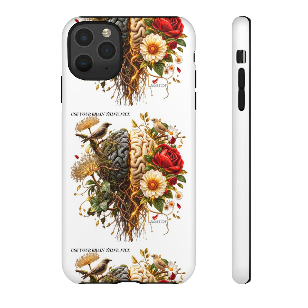 Phone Case — Floral Brain Illustration Protective Cover