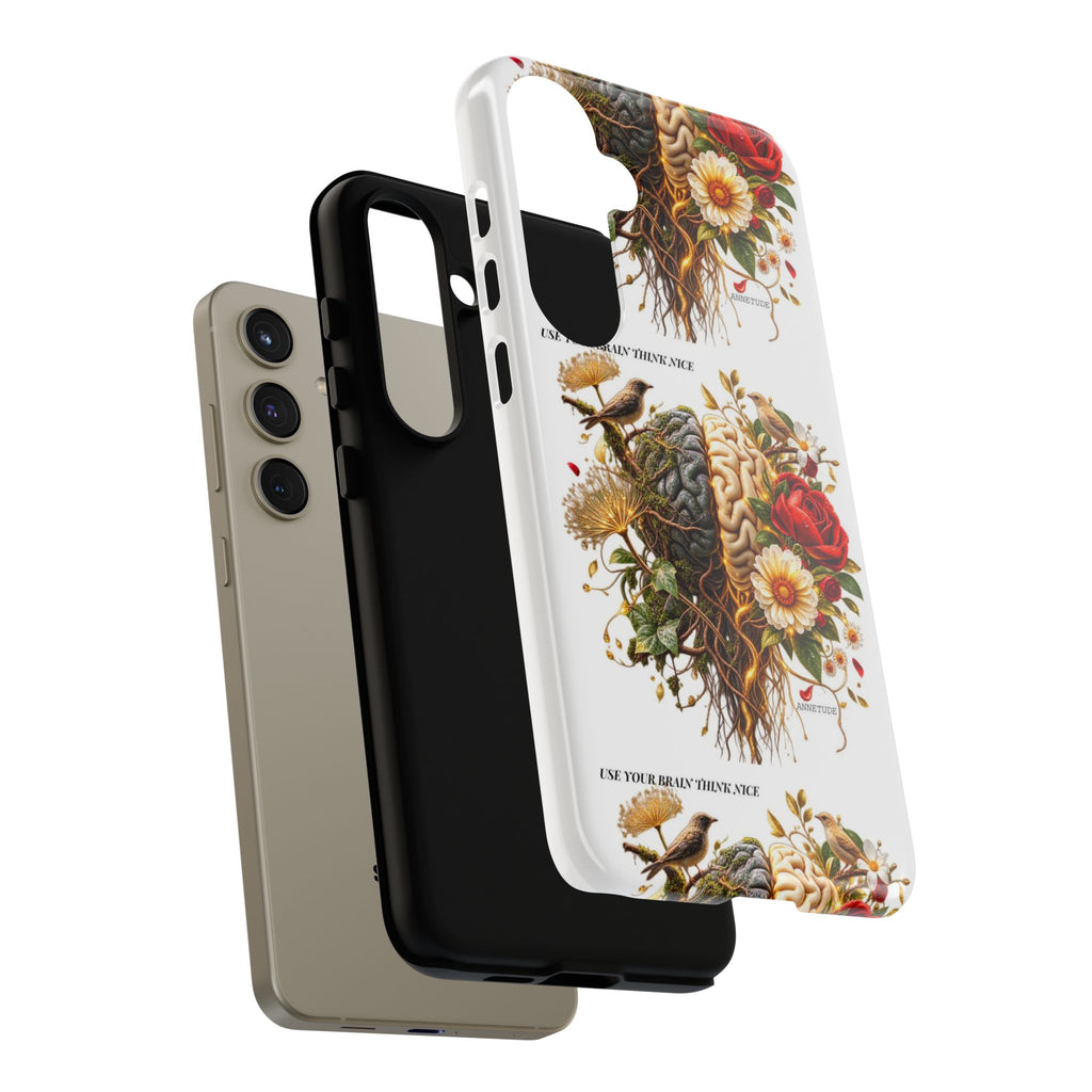 Phone Case — Floral Brain Illustration Protective Cover