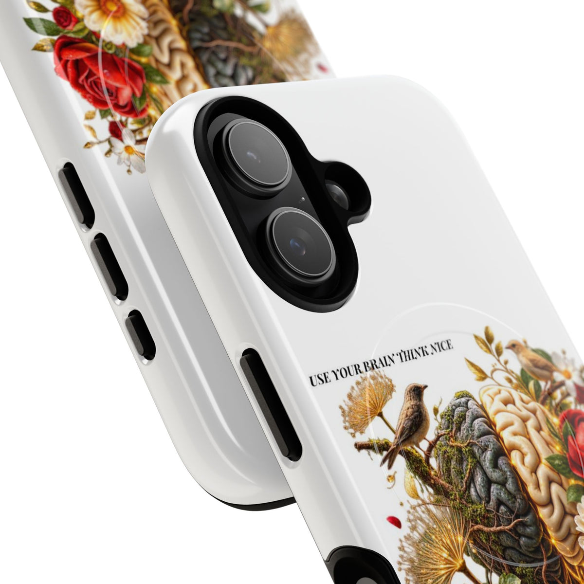 Phone Case — 'Use Your Brainy Think, Son' Floral Brain Magnetic Case