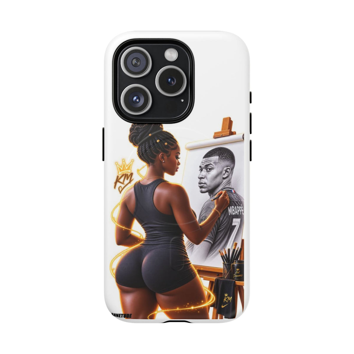 Tough Magnetic Case — Athletic Woman Painting Portrait Phone Cover (King Signature)