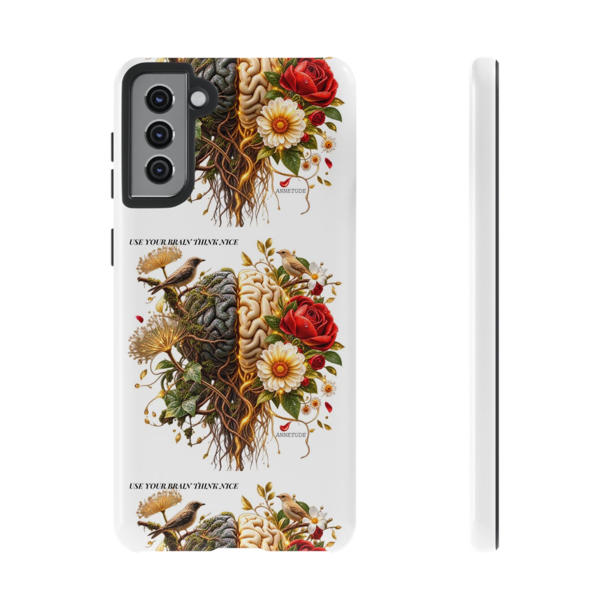 Phone Case — Floral Brain Illustration Protective Cover