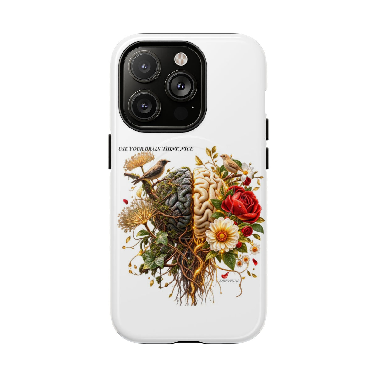 Phone Case — 'Use Your Brainy Think, Son' Floral Brain Magnetic Case