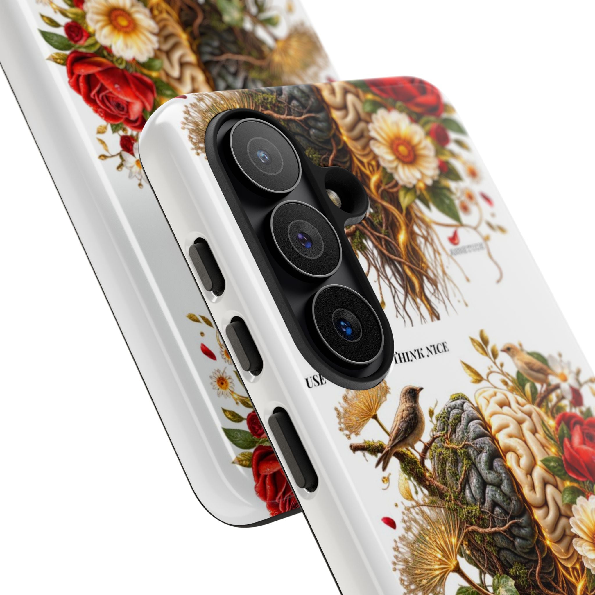 Phone Case — Floral Brain Illustration Protective Cover