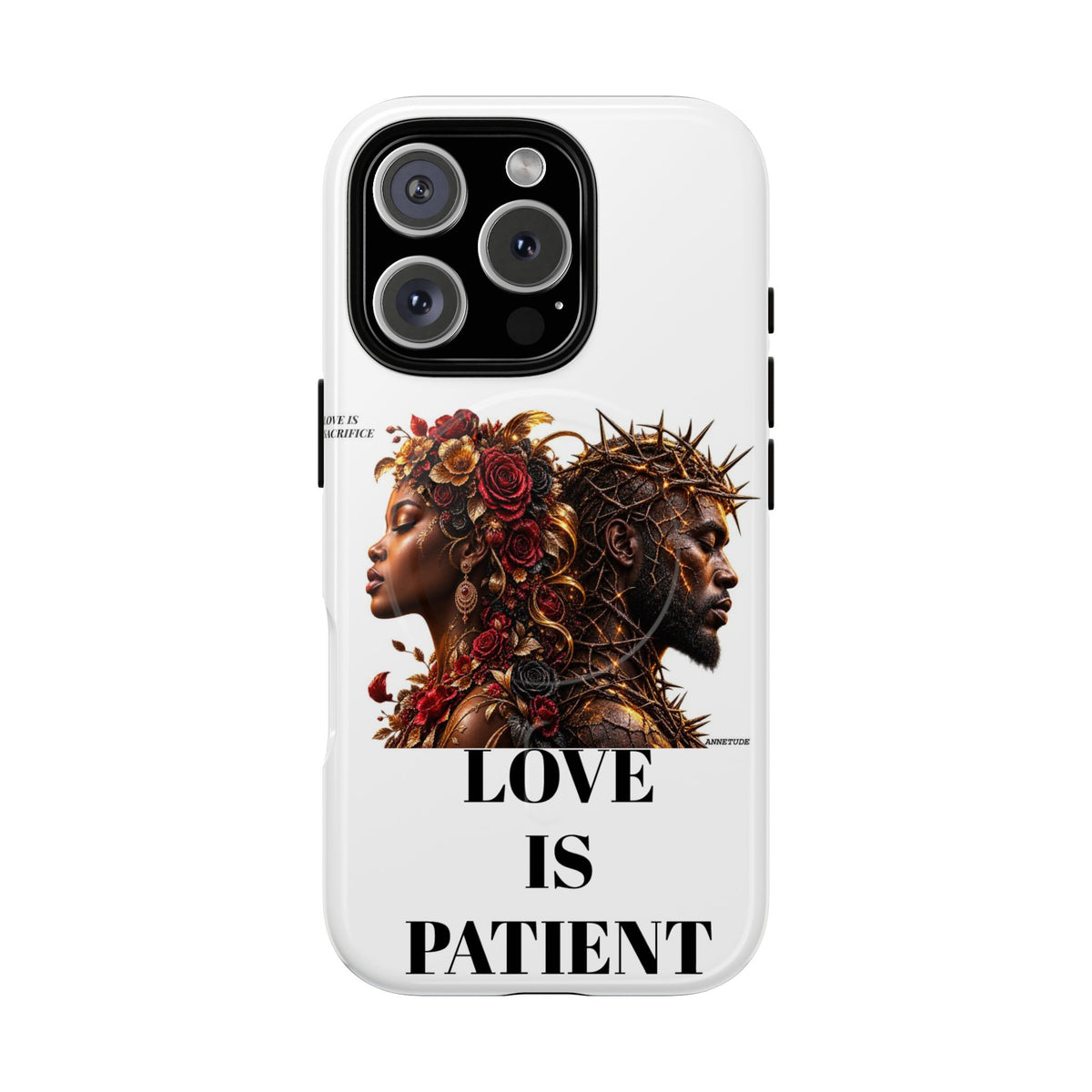 Phone Case — "Love Is Patient" Dual Portrait Magnetic Tough Case