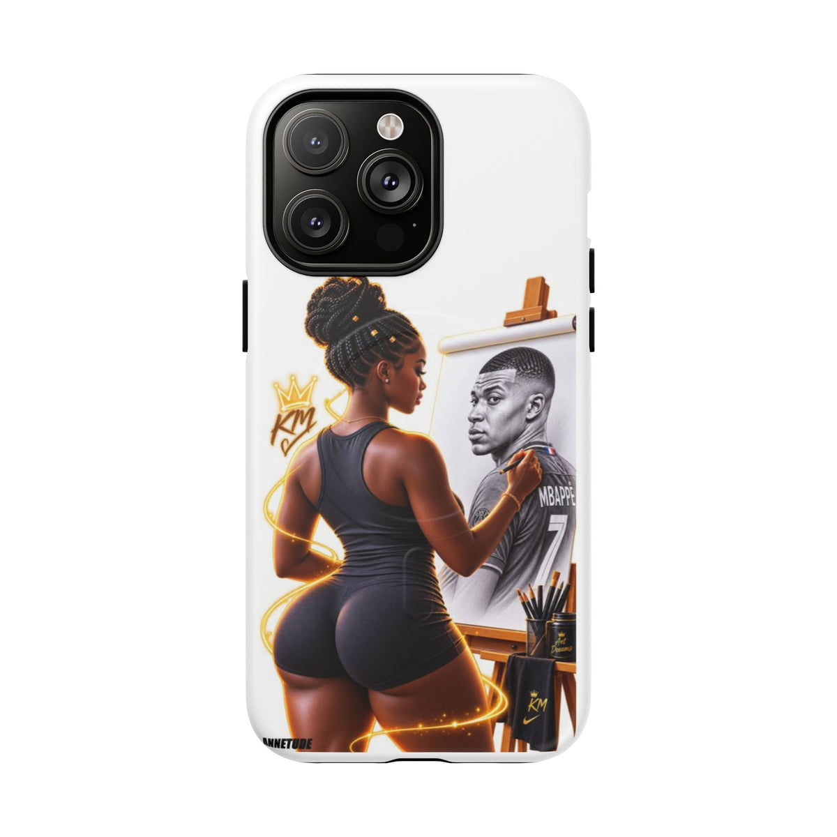 Tough Magnetic Case — Athletic Woman Painting Portrait Phone Cover (King Signature)