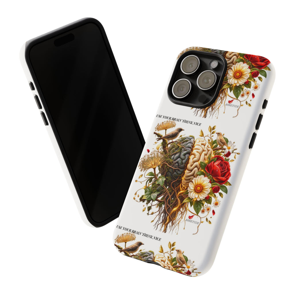 Phone Case — Floral Brain Illustration Protective Cover
