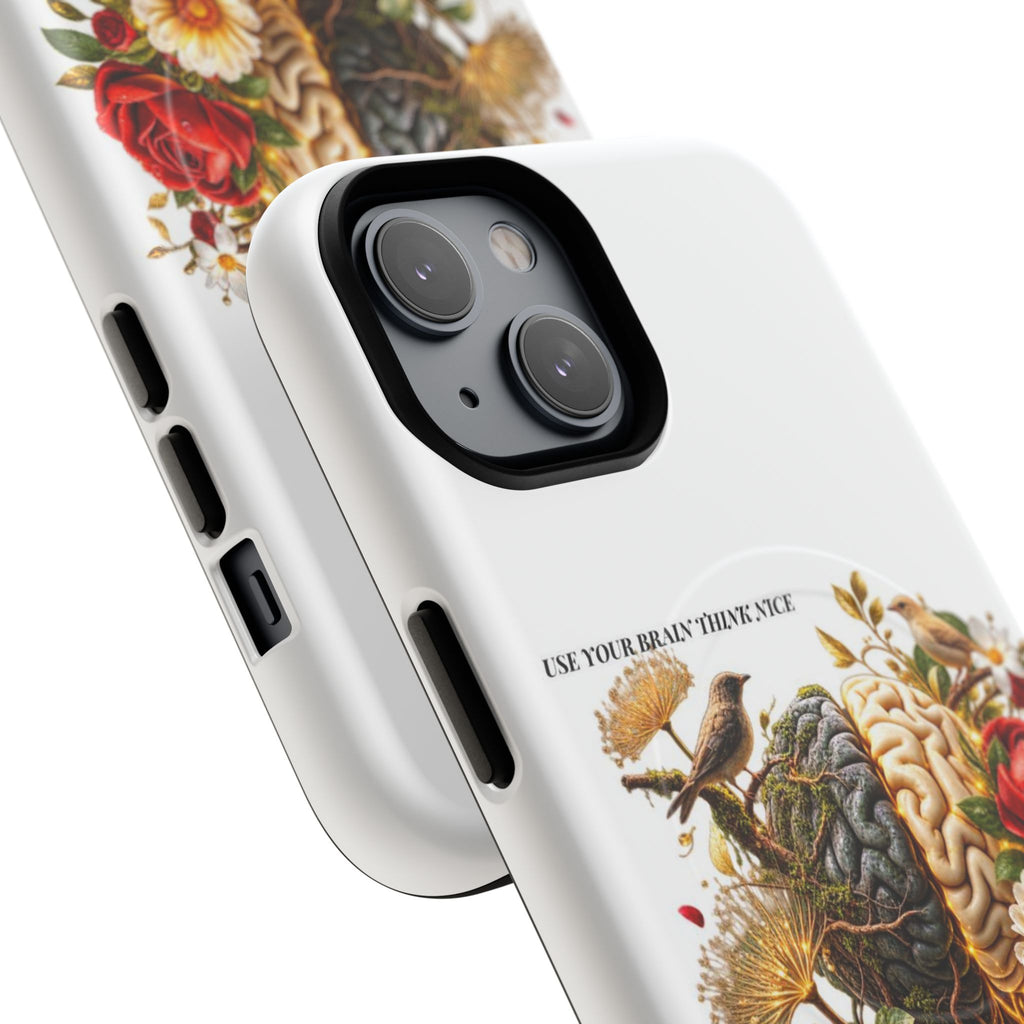Phone Case — 'Use Your Brainy Think, Son' Floral Brain Magnetic Case