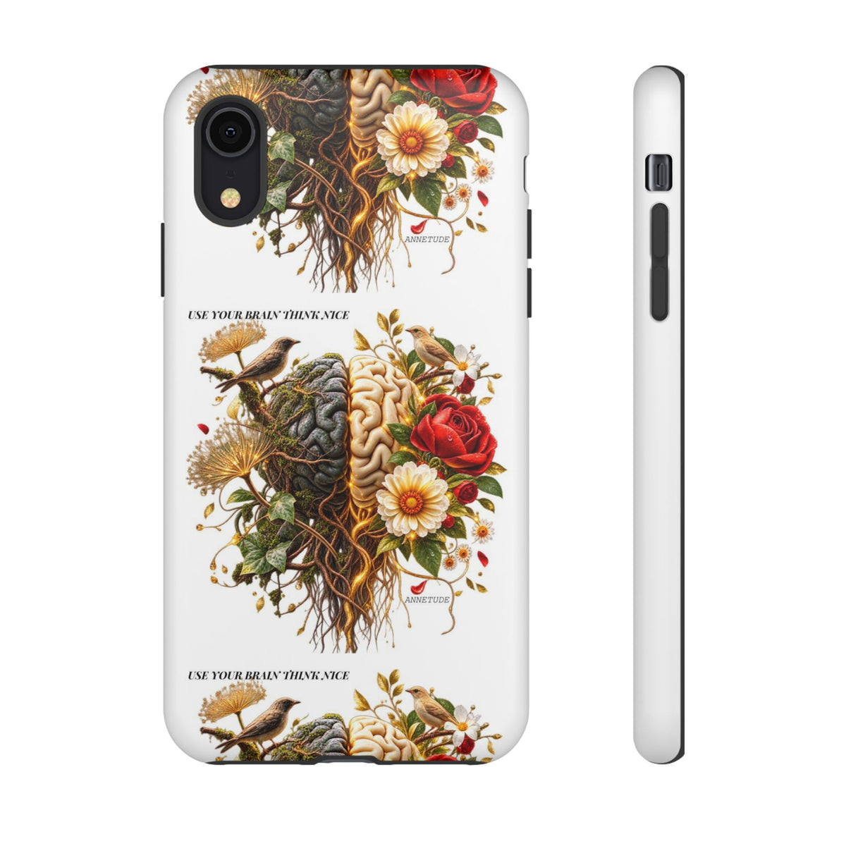 Phone Case — Floral Brain Illustration Protective Cover