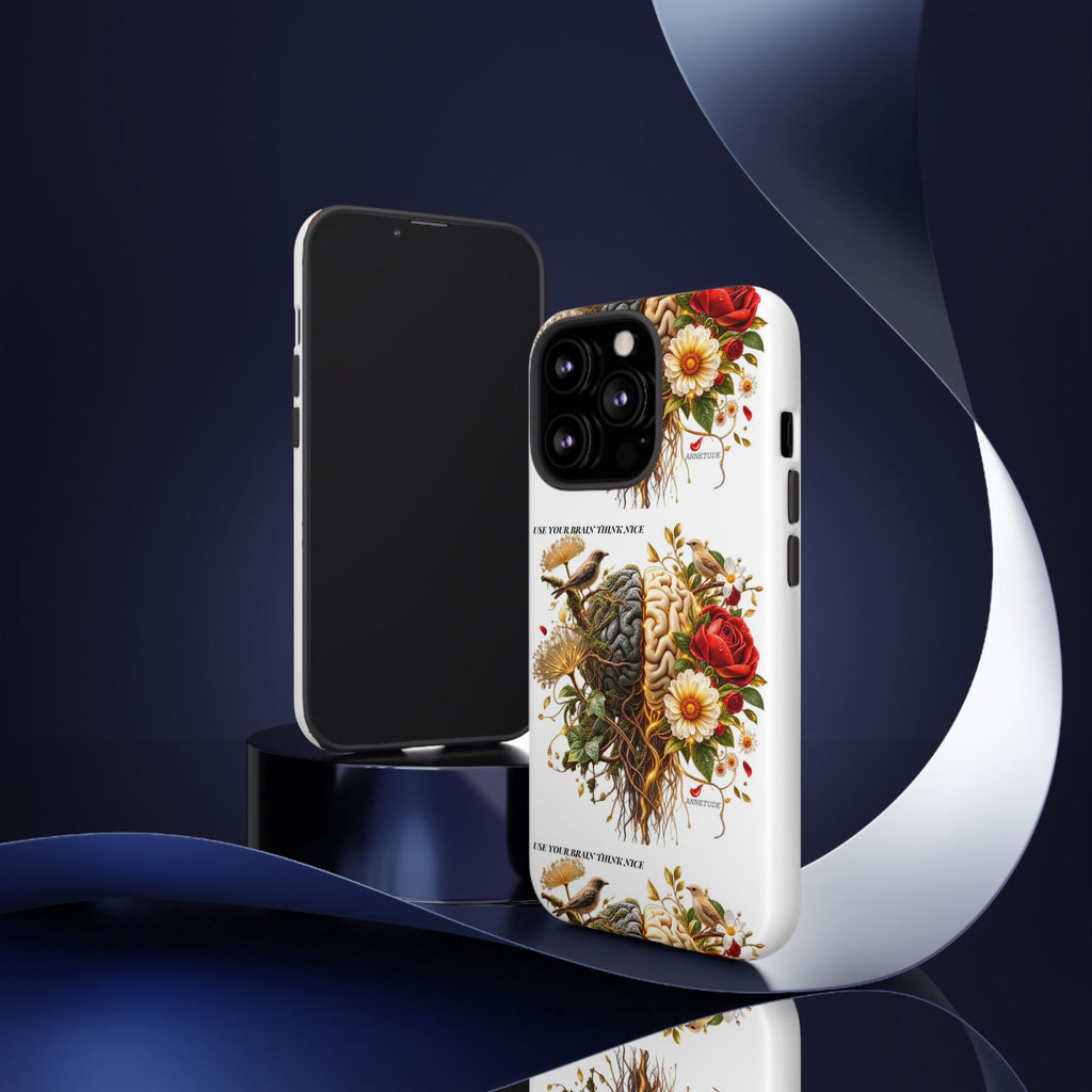 Phone Case — Floral Brain Illustration Protective Cover