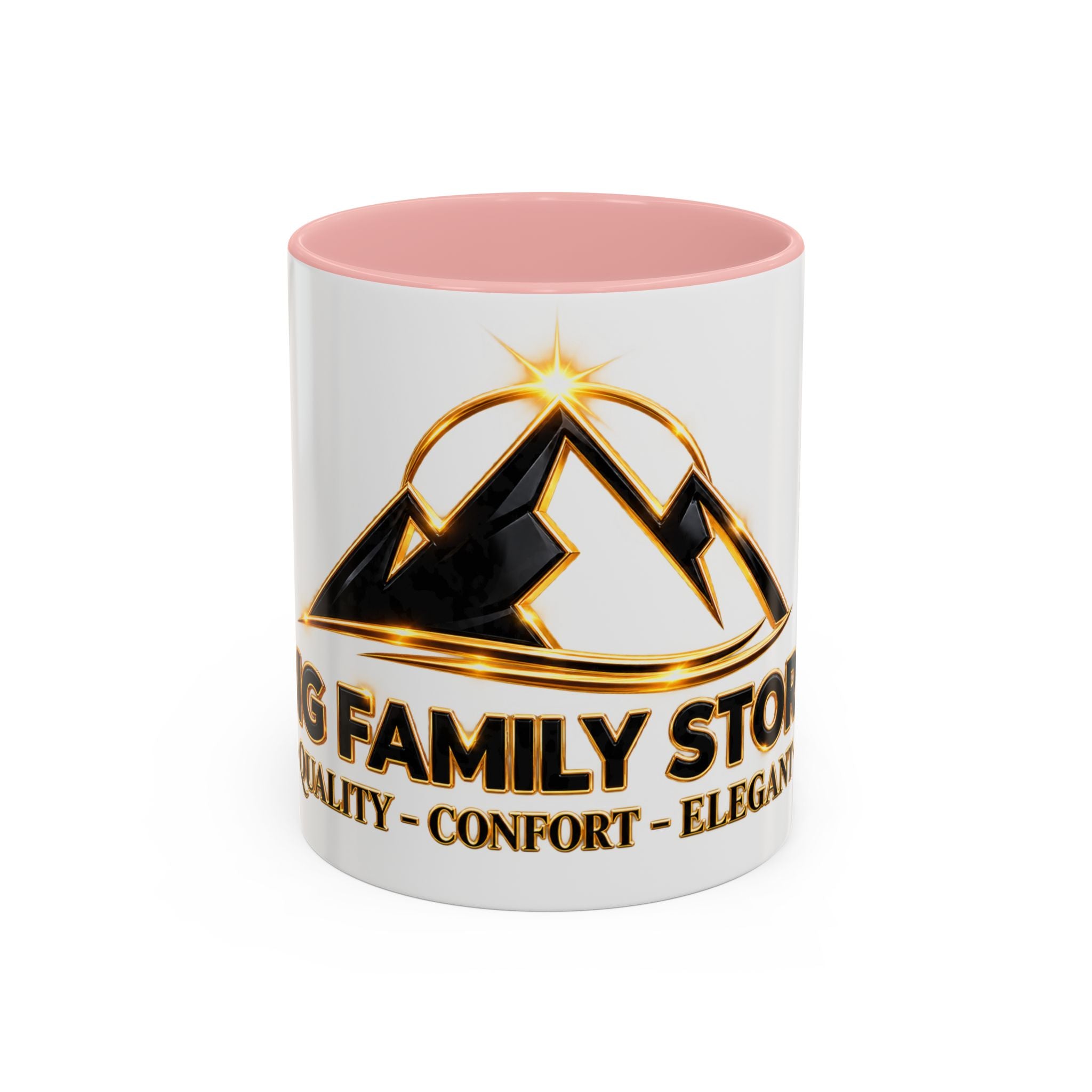 Branded Accent Coffee Mug — Elegant Mountain Logo 11/15oz