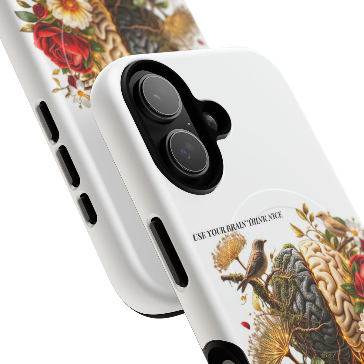 Phone Case — 'Use Your Brainy Think, Son' Floral Brain Magnetic Case