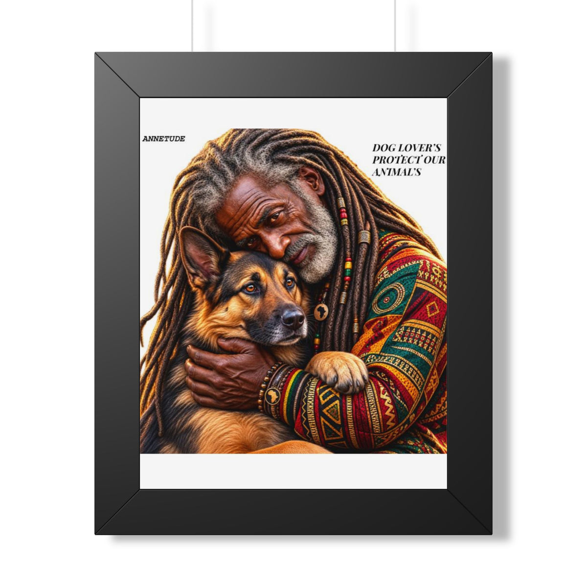 Framed Poster — 'Dog Lover’s Protect Our Animals' Portrait