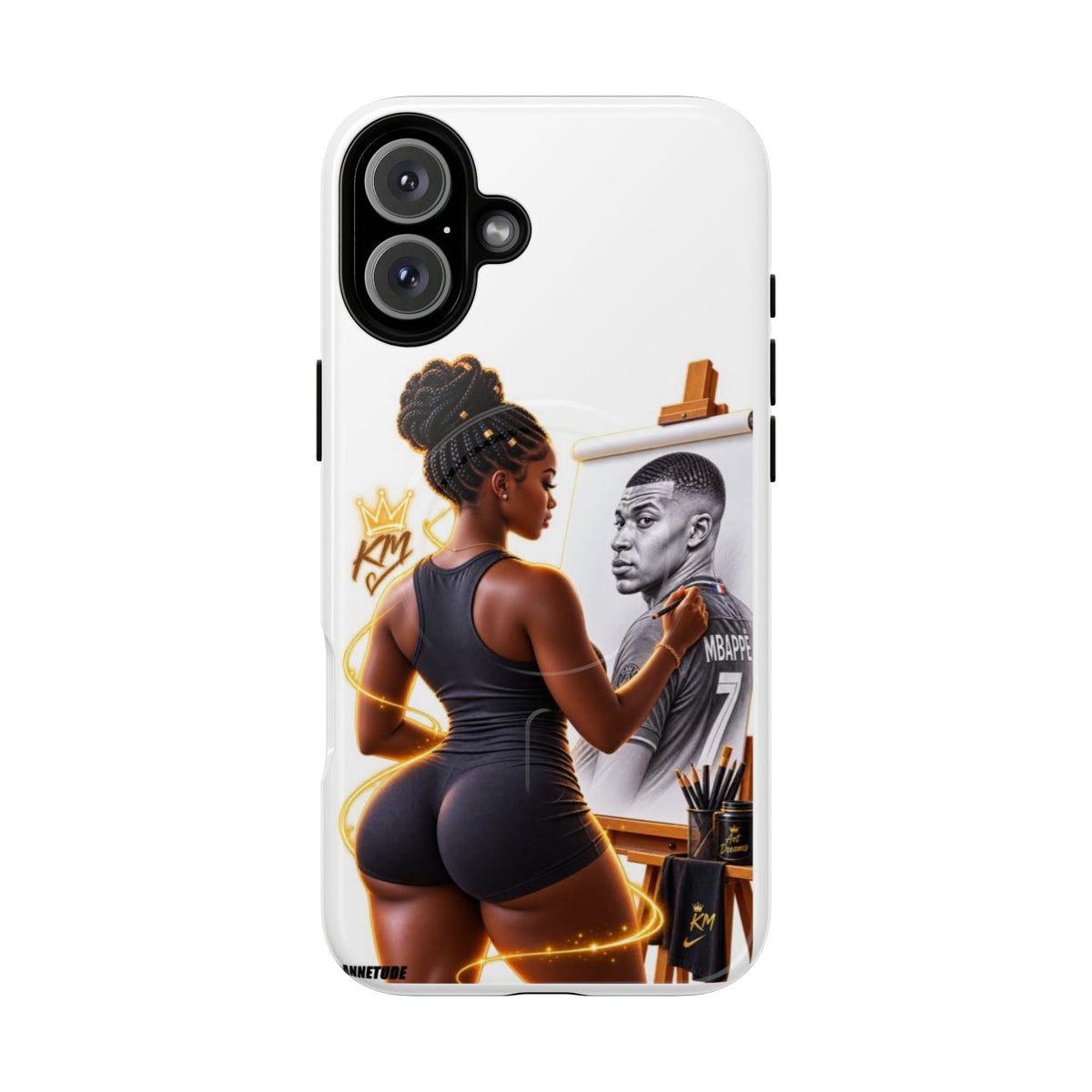 Tough Magnetic Case — Athletic Woman Painting Portrait Phone Cover (King Signature)