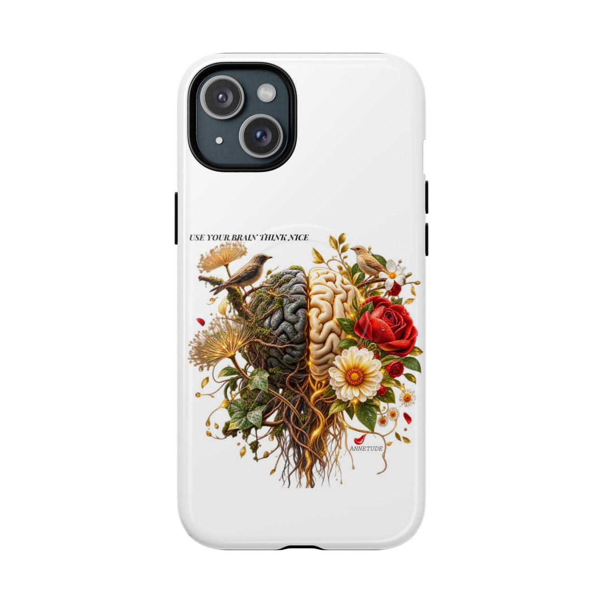 Phone Case — 'Use Your Brainy Think, Son' Floral Brain Magnetic Case