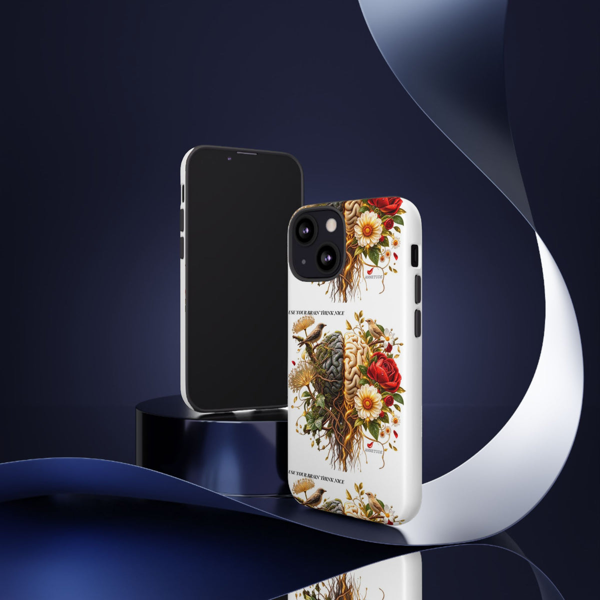 Phone Case — Floral Brain Illustration Protective Cover