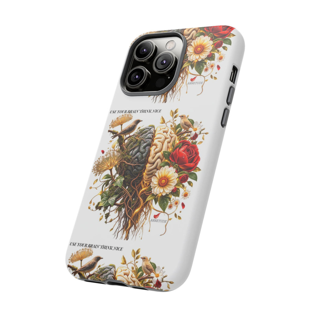 Phone Case — Floral Brain Illustration Protective Cover