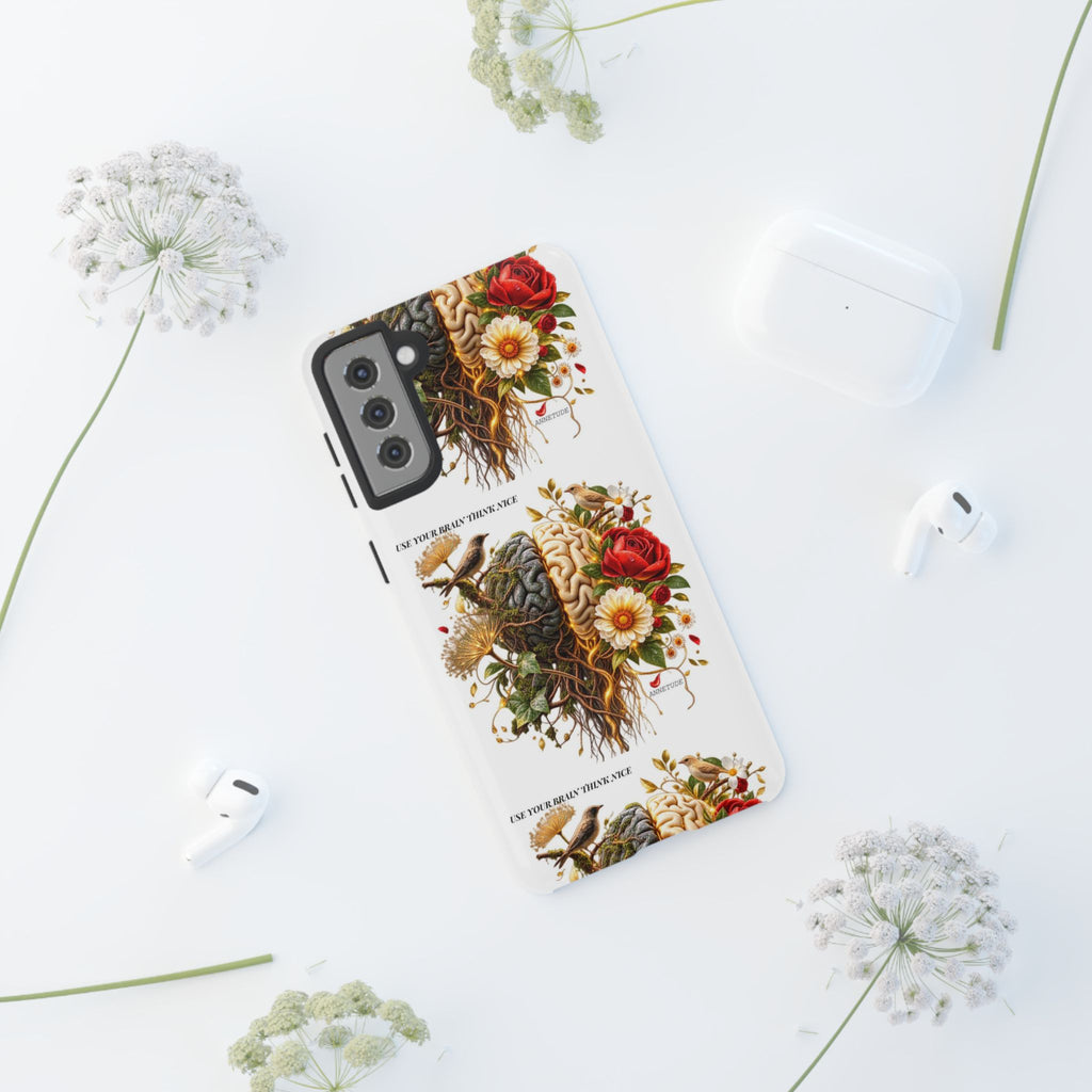 Phone Case — Floral Brain Illustration Protective Cover